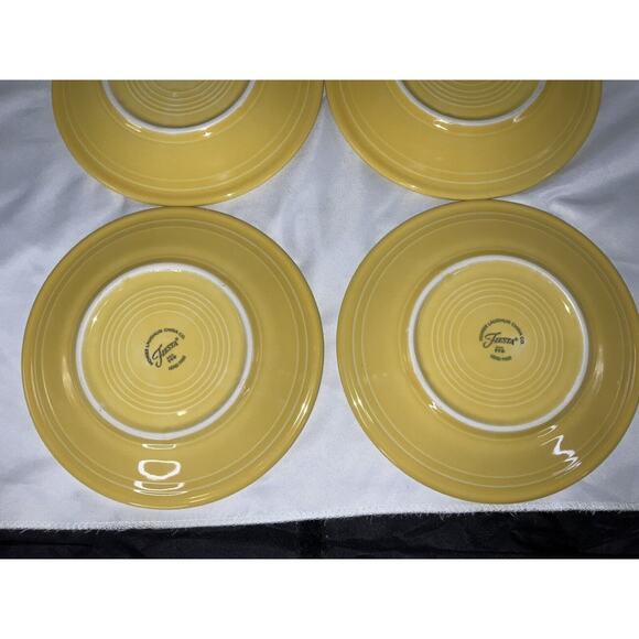 VTG VINTAGE YELLOW FIESTA WARE DINNER SALAD PLATES 7.25 IN SET/6 - Picture 5 of 8